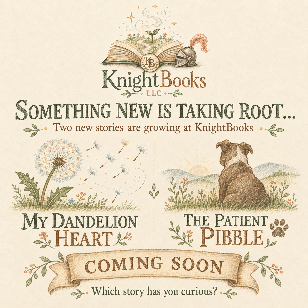 Coming soon from KnightBooks: My Dandelion Heart and The Patient Pibble